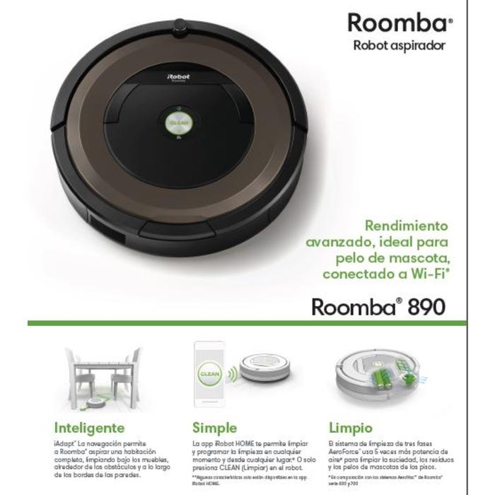 Aspiradora Roomba 890 de iRobot, con conectividad Wi-Fi